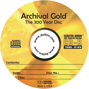 Sebuah Golden CD mampu bertahan 300 tahun (~ delkin.com)